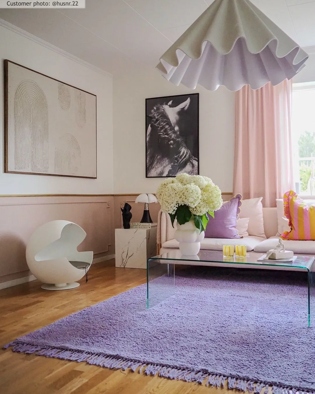 Hochflorteppiche - Alba Natural Cotton Shaggy (lila)