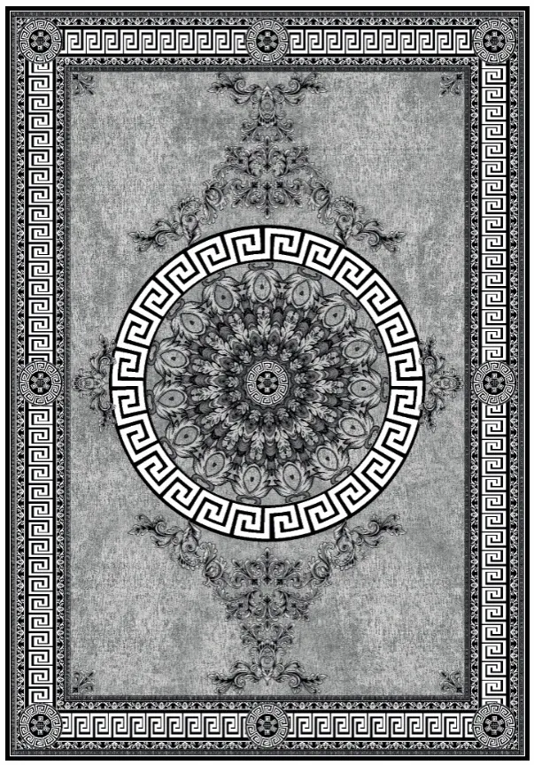 Wilton-Teppich - Amer (schwarz/weiß)