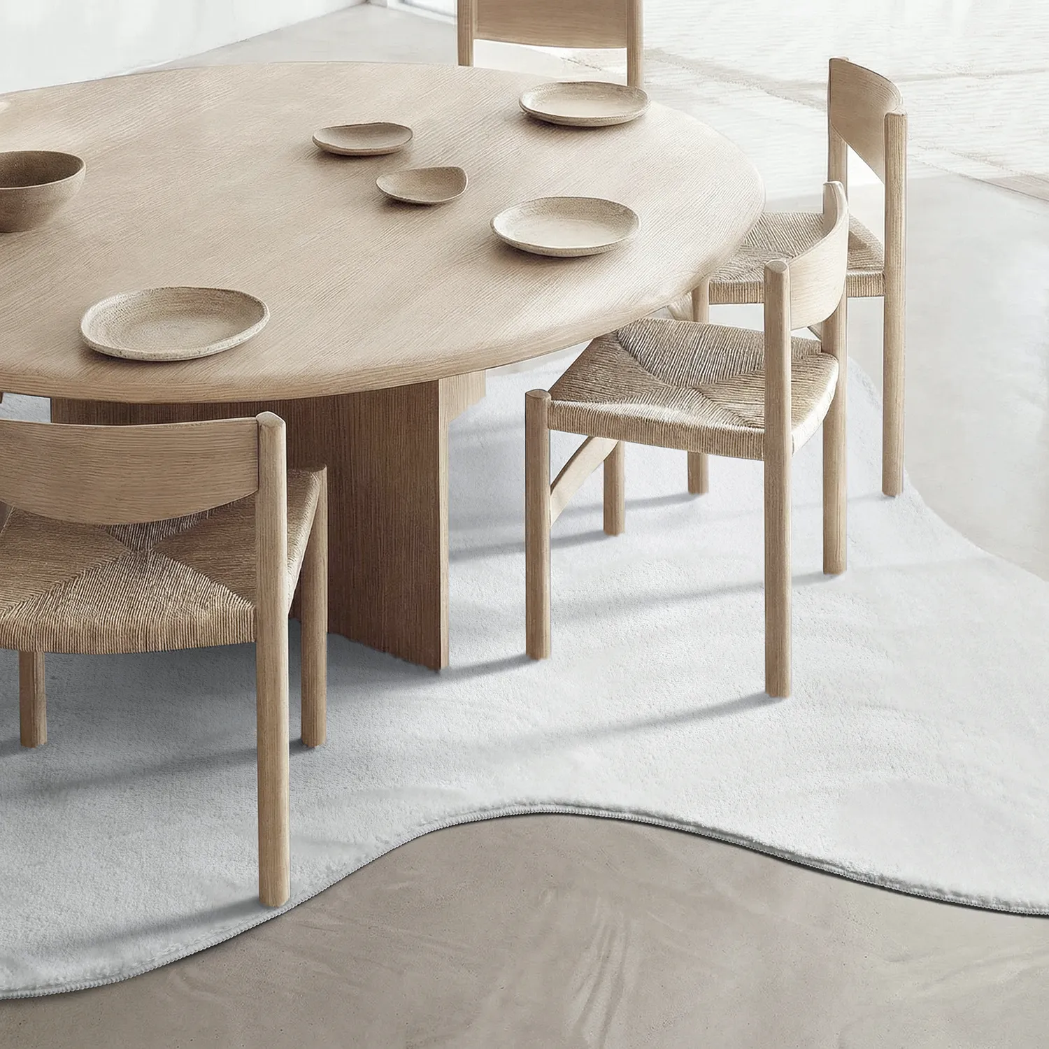 Asymmetrischer Wellen-Hochflor-Teppich - Aranga Super Soft Fur (weiß)