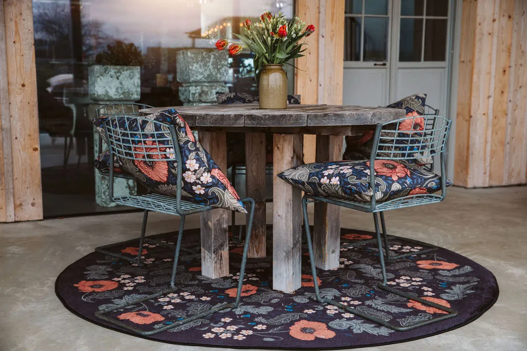 Rund Teppich - Poppy (schwarz)