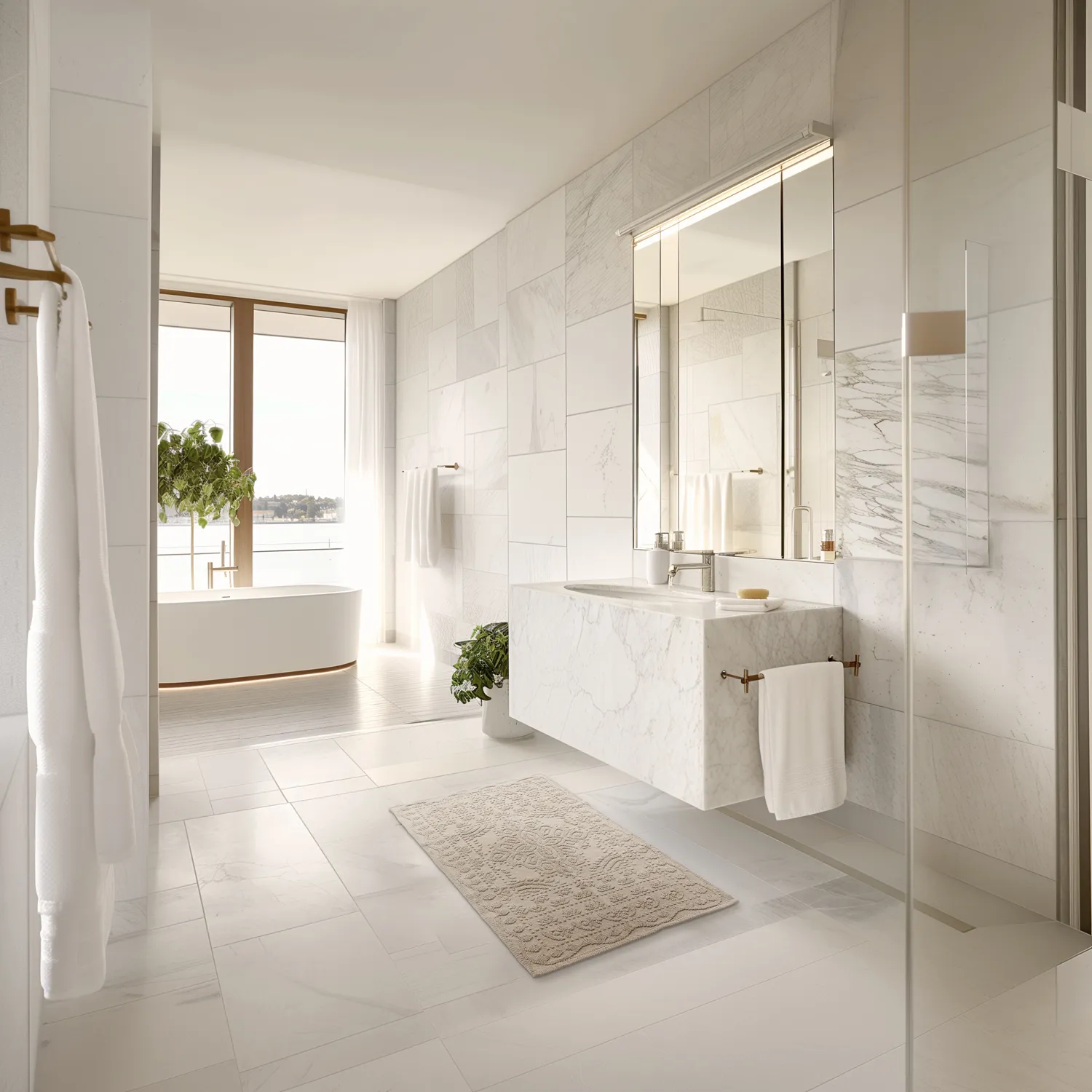 Tapis de salle de bain - Bella (beige)