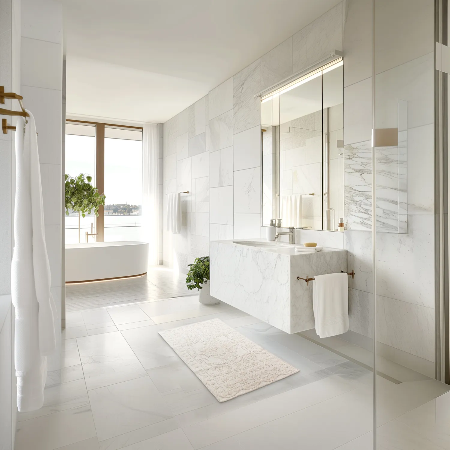 Badezimmerteppich - Bella (cremefarben)