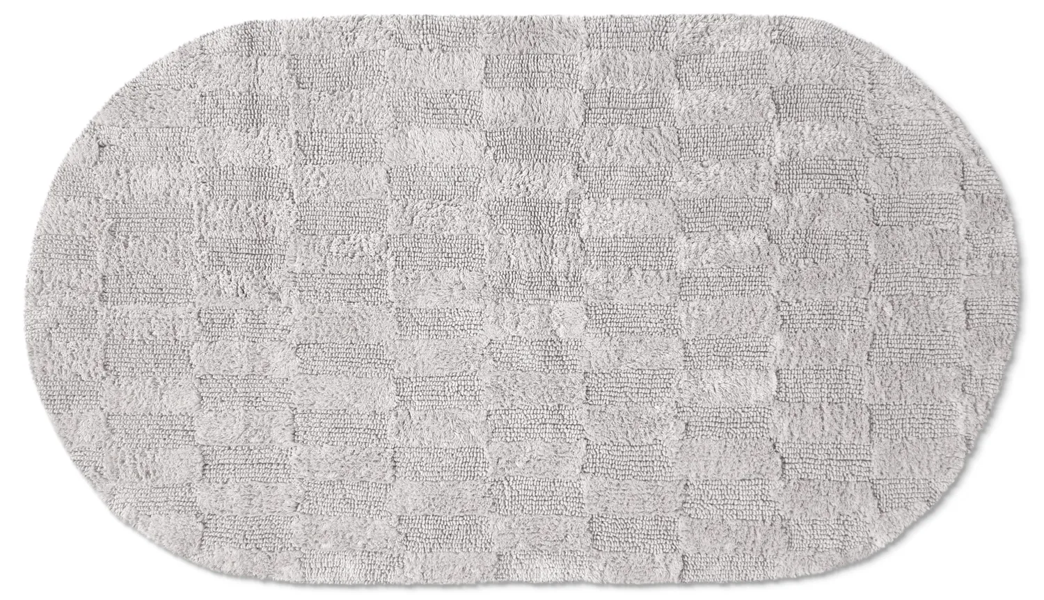 Tapis de salle de bain ovale - Bevin (gris clair)