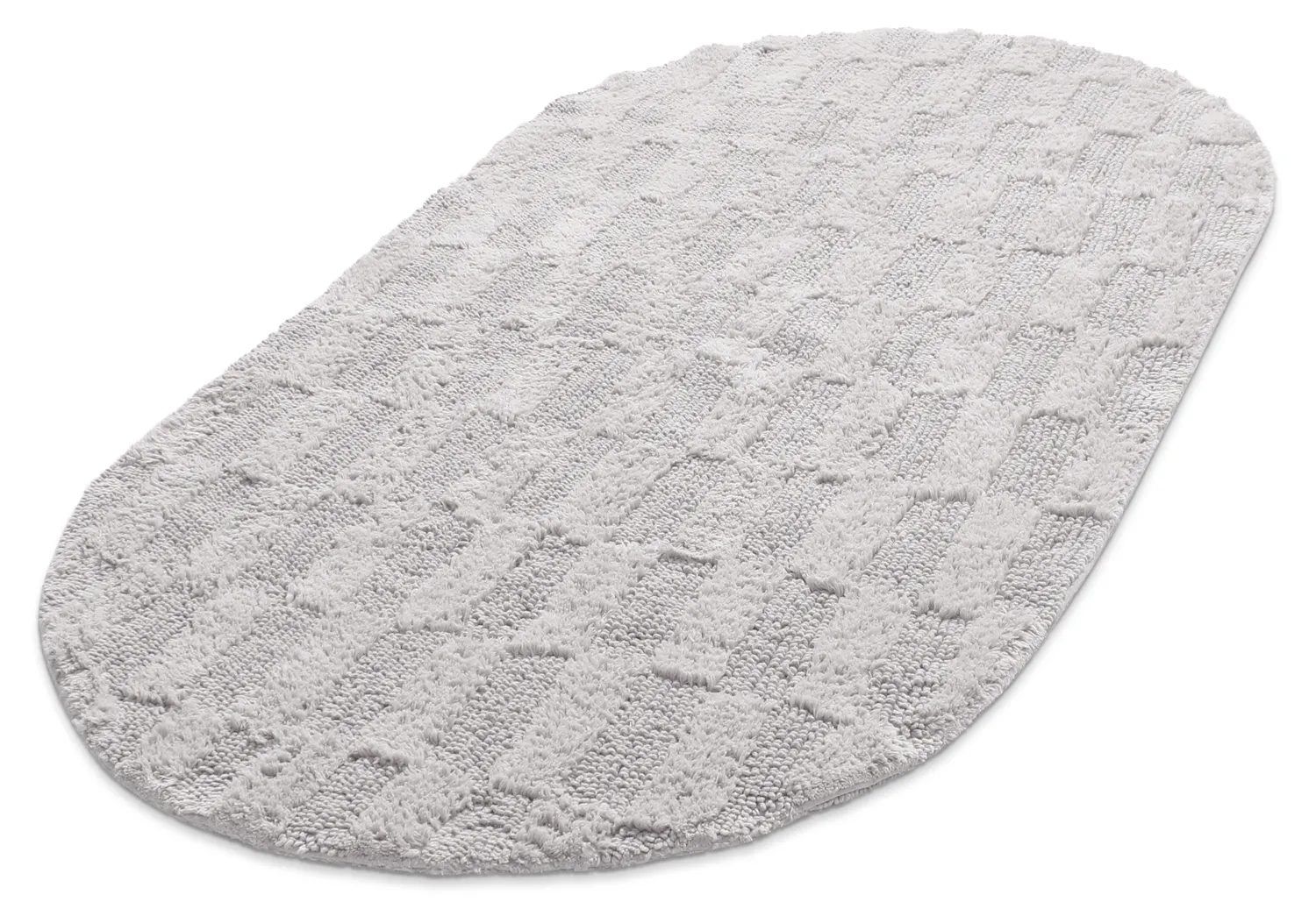 Tapis de salle de bain ovale - Bevin (gris clair)