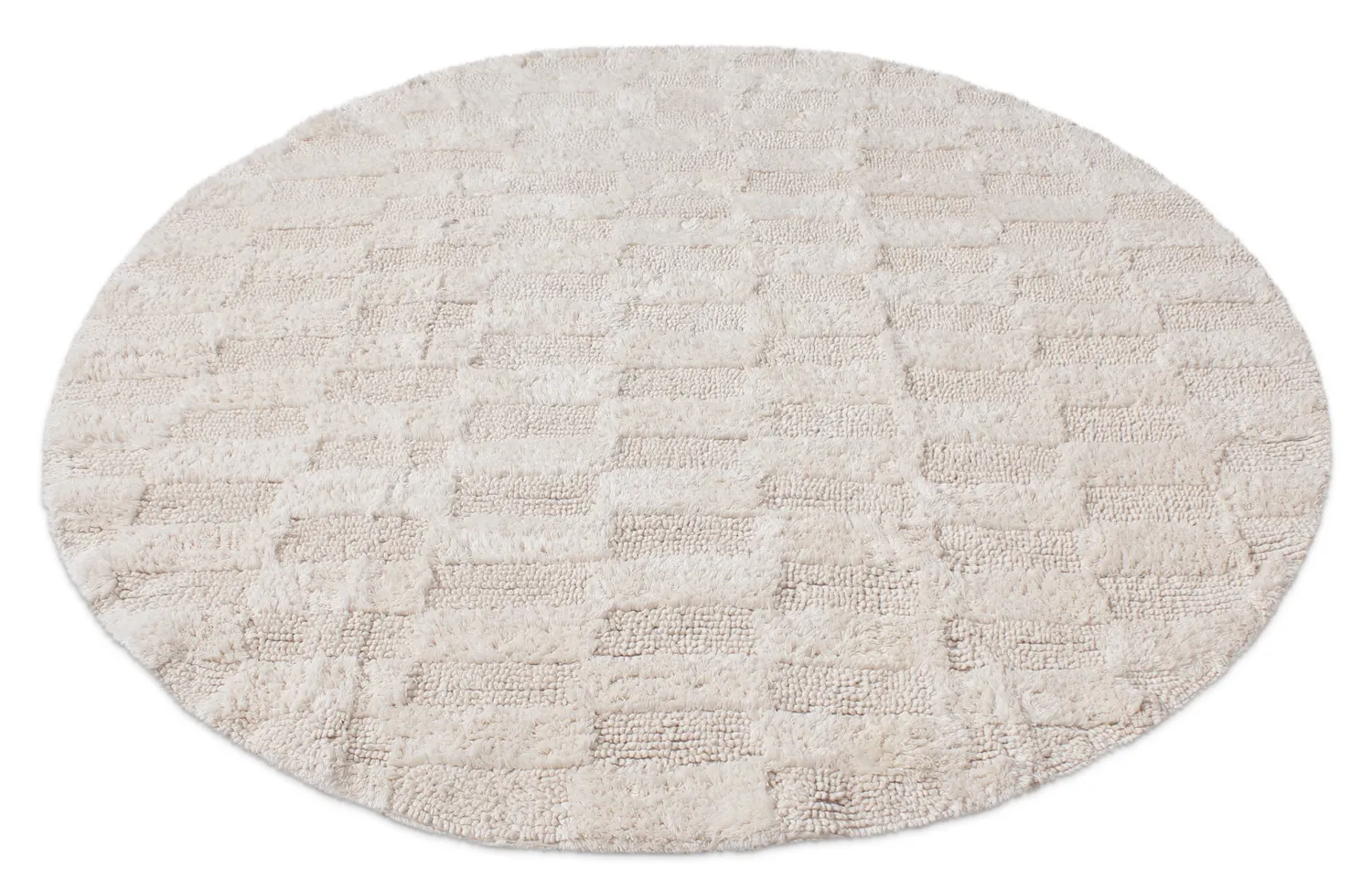 Tapis de salle de bain rond - Bevin (blanc cassé)