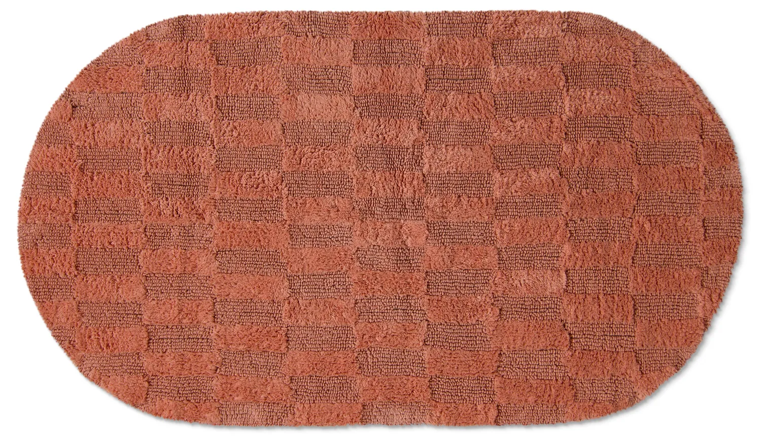 Ovaler badezimmerteppich - Bevin (terrakotta)