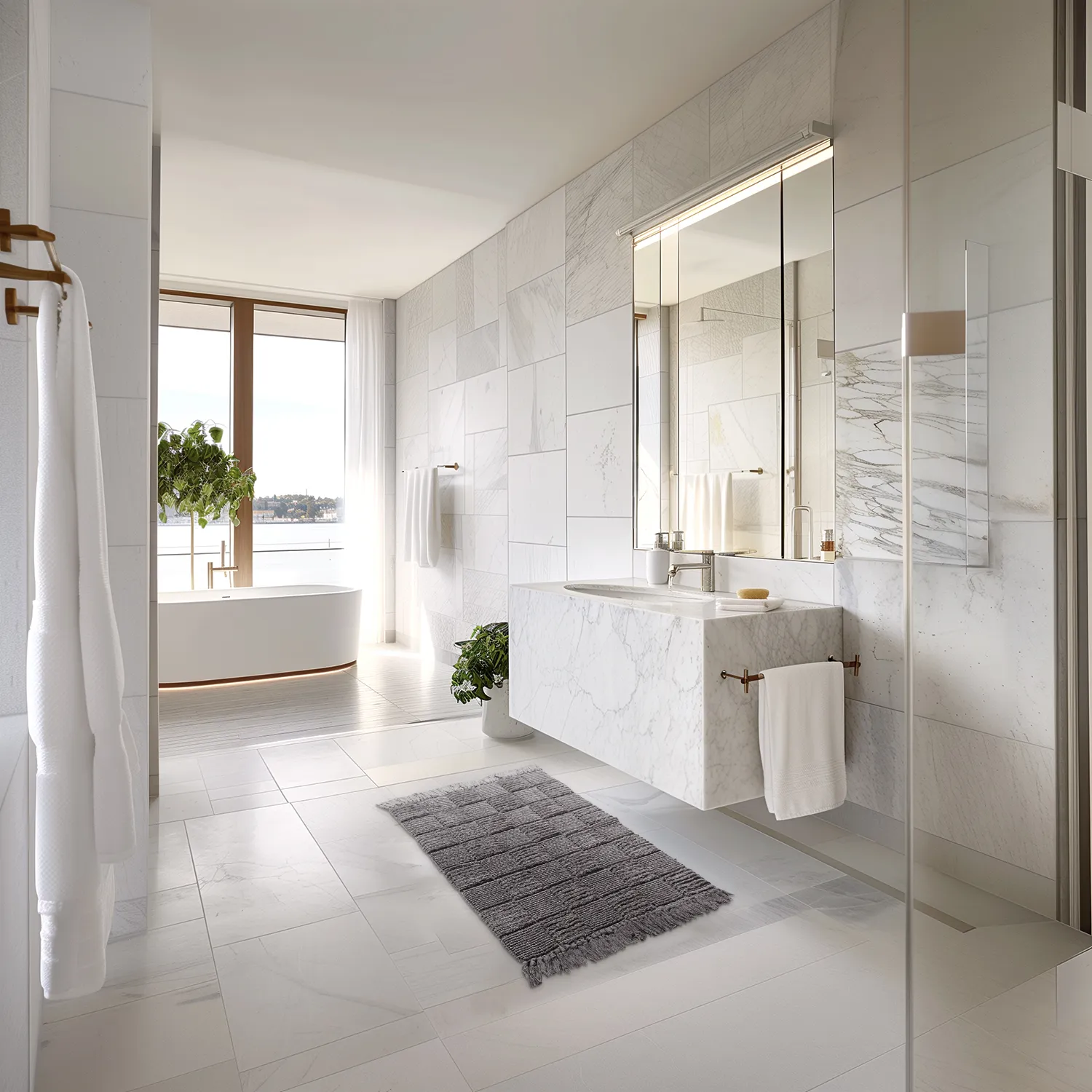 Tapis de salle de bain - Duna (gris foncé)