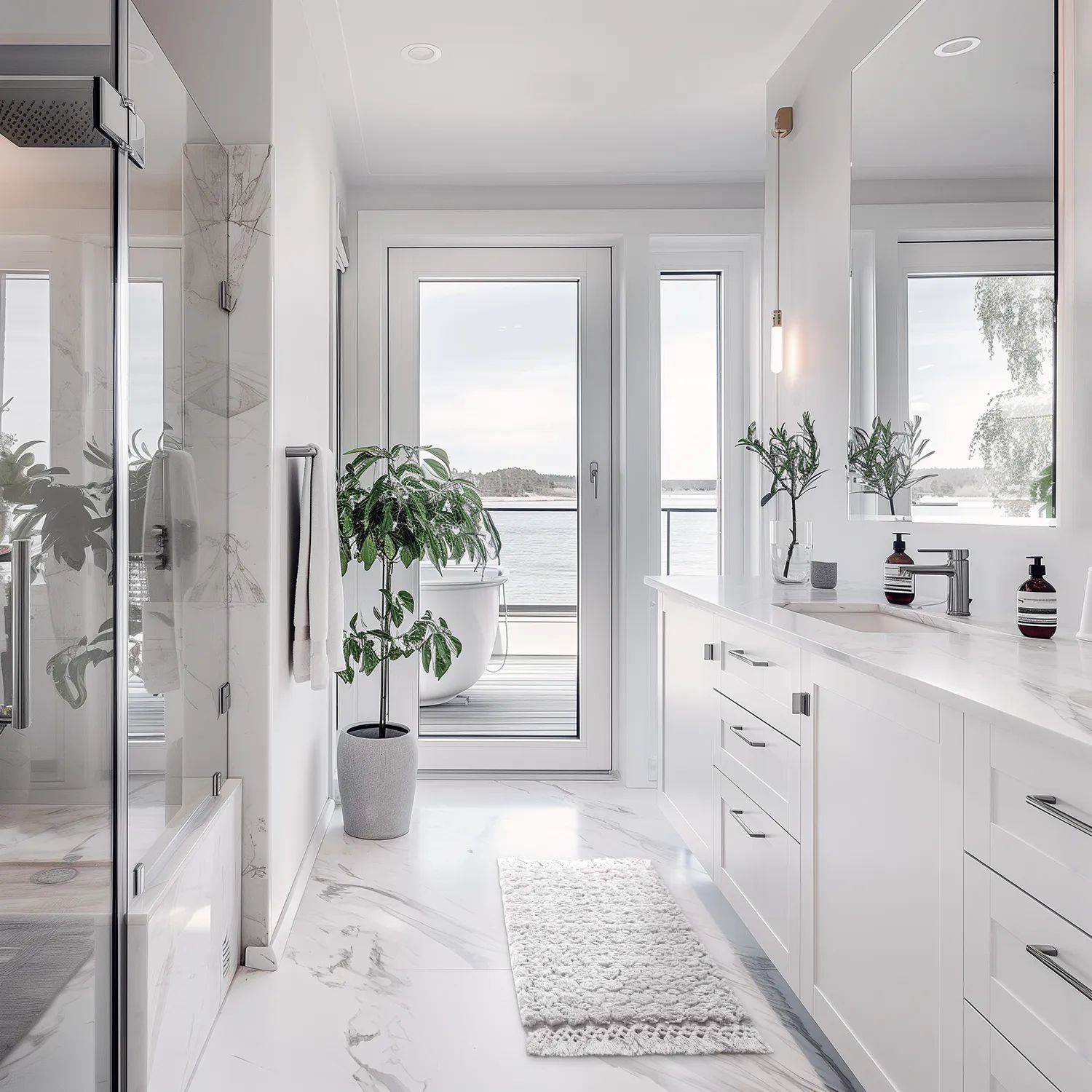 Tapis de salle de bain - Elvie (gris clair)