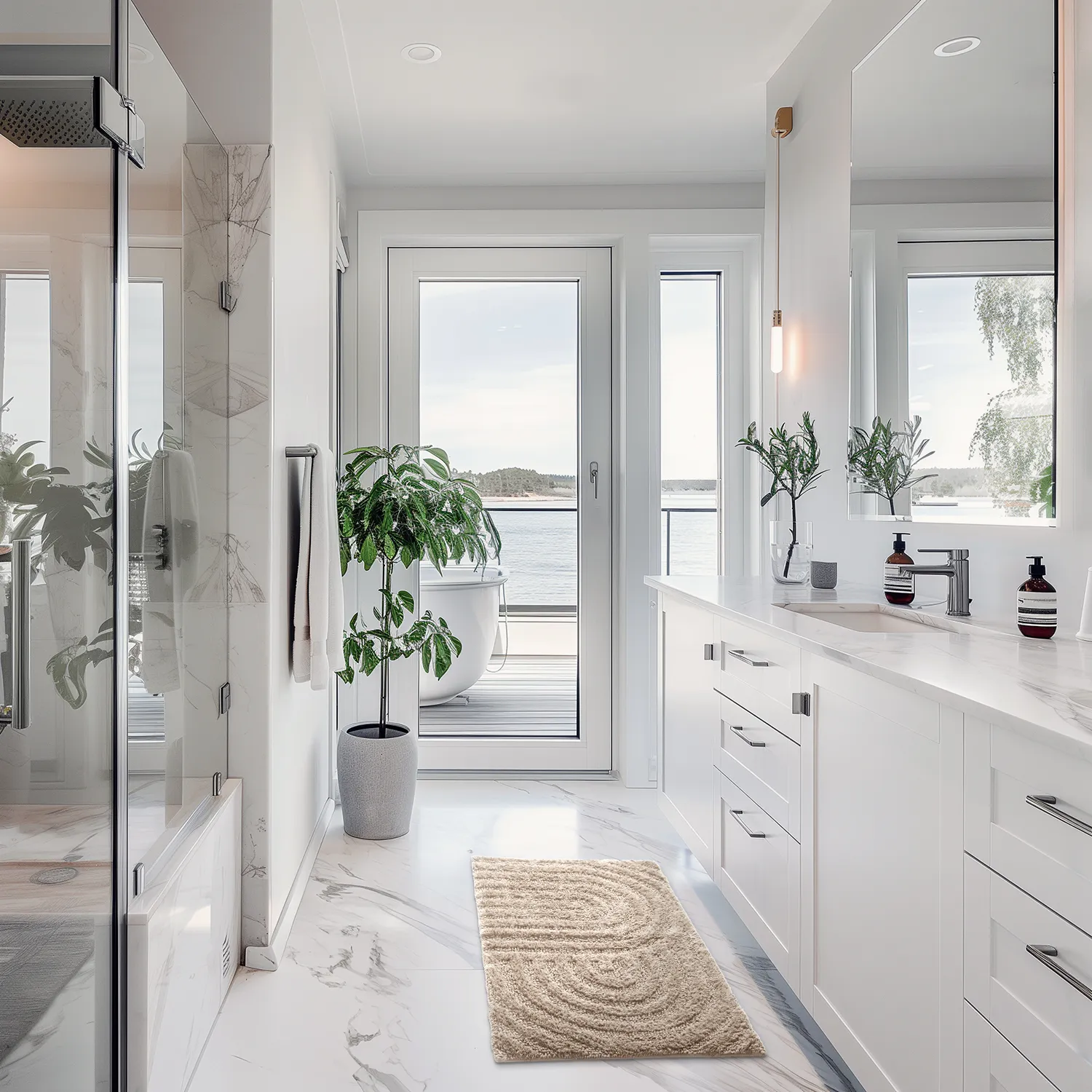 Tapis de salle de bain - Embla (beige)