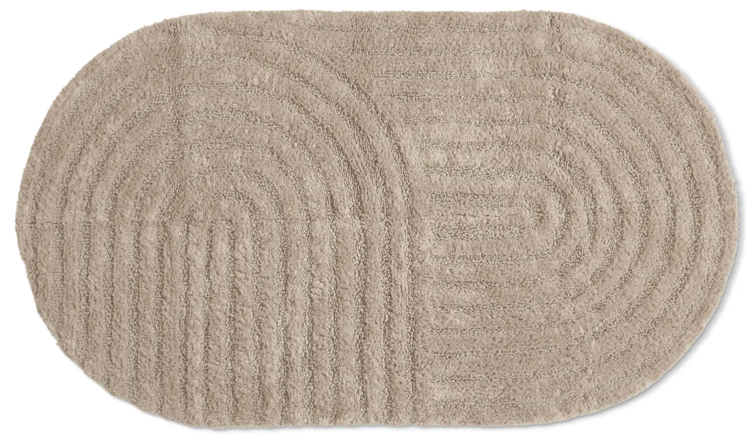 Tapis de salle de bain ovale - Embla (beige)