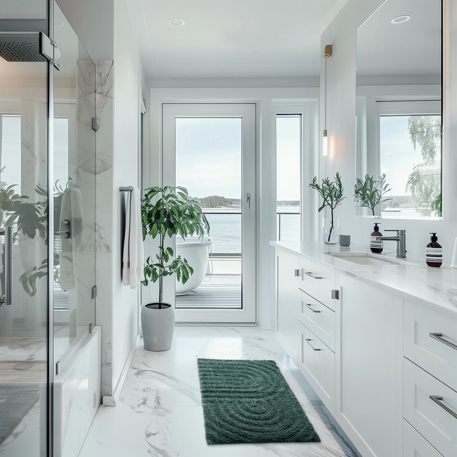 Badezimmerteppich - Embla (dunkelgrün)