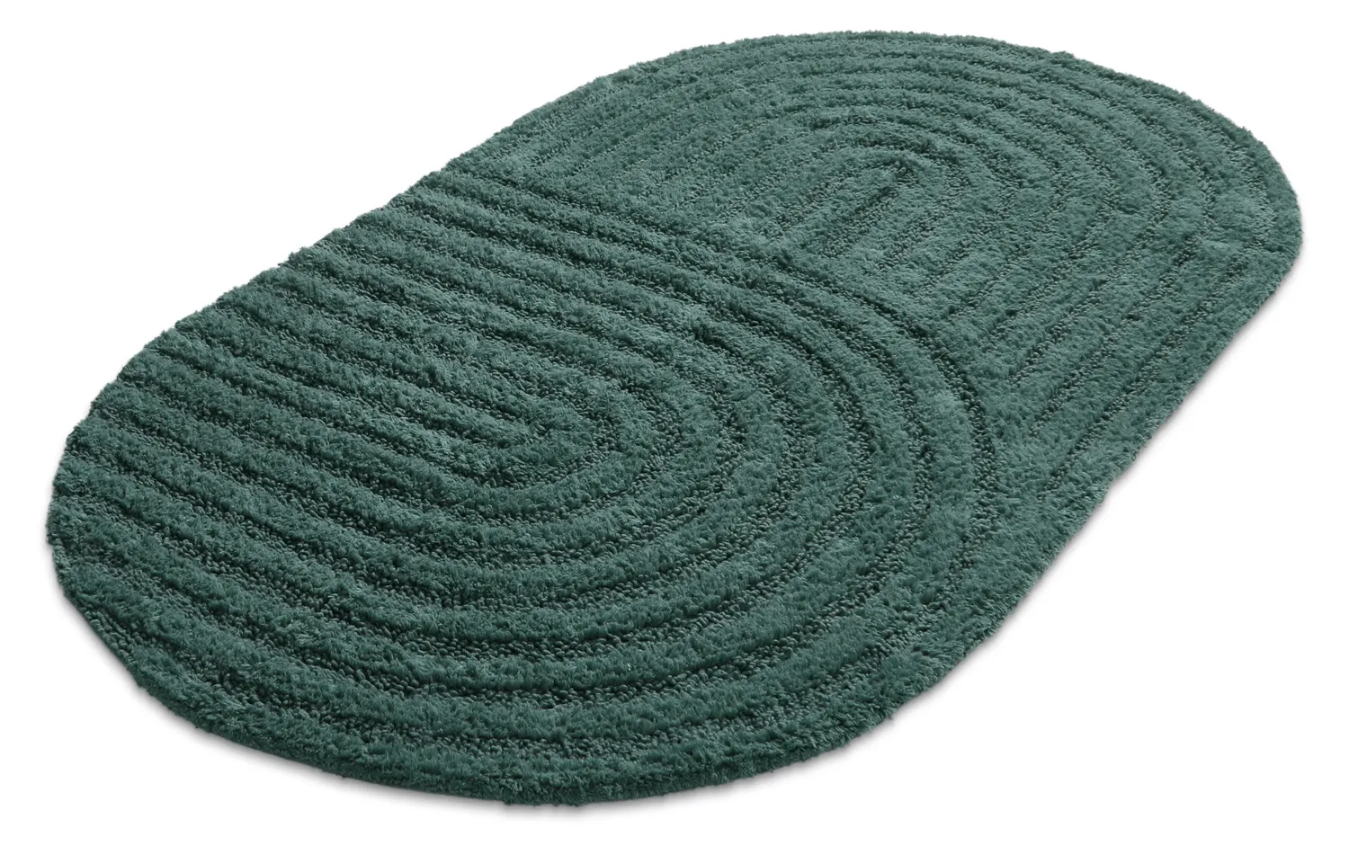 Tapis de salle de bain ovale - Embla (vert foncé)