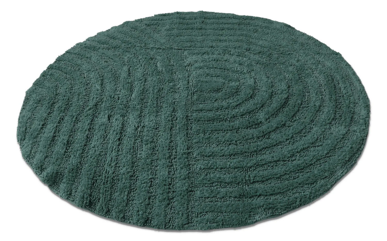 Runder badezimmerteppich - Embla (dunkelgrün)