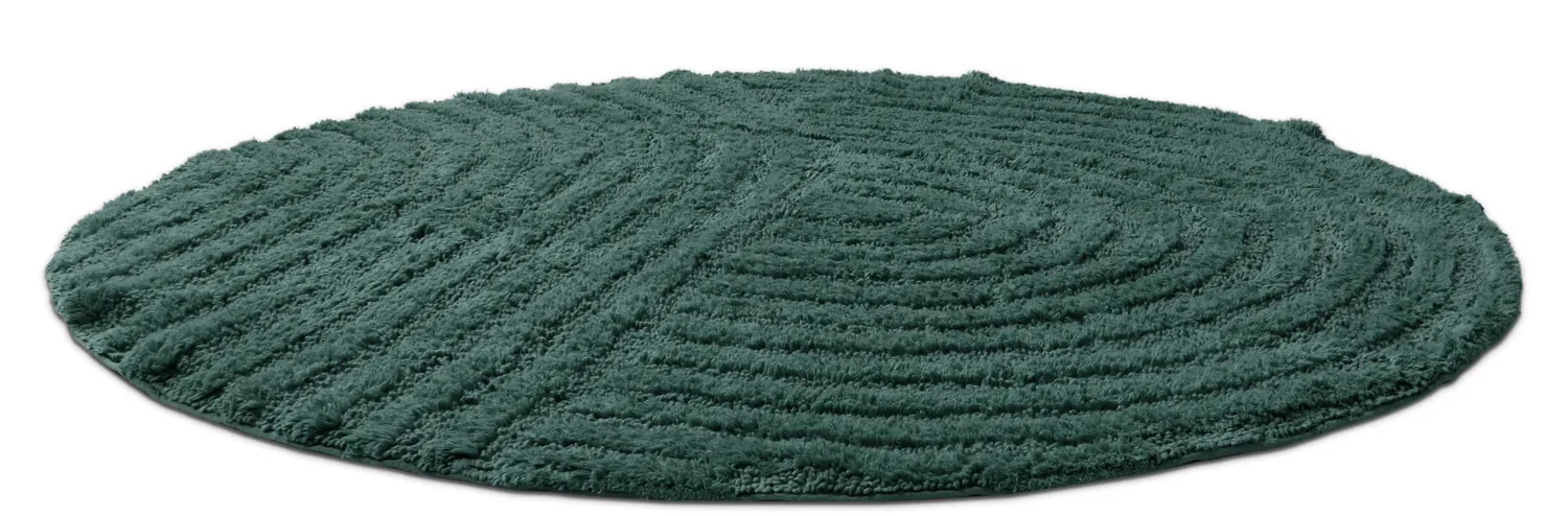Runder badezimmerteppich - Embla (dunkelgrün)