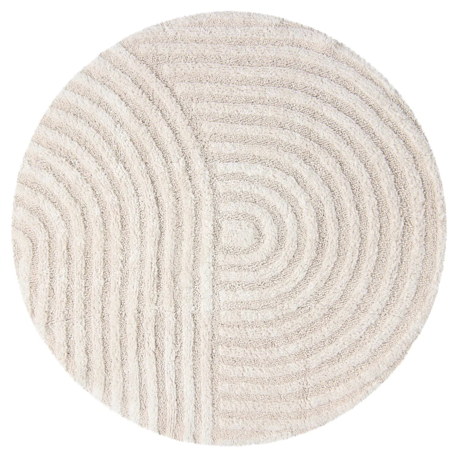 Tapis de salle de bain rond - Embla (blanc cassé)