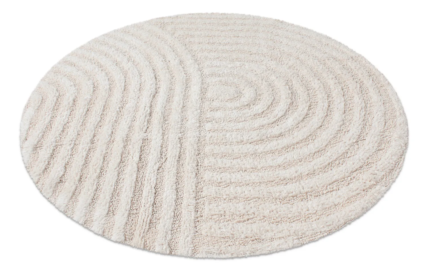 Tapis de salle de bain rond - Embla (blanc cassé)