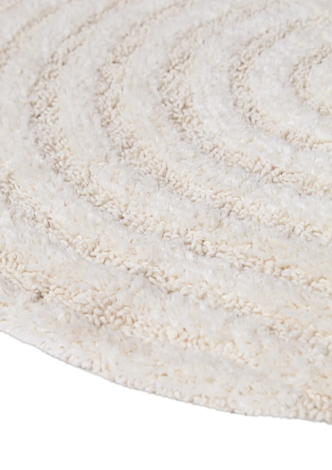 Tapis de salle de bain rond - Embla (blanc cassé)