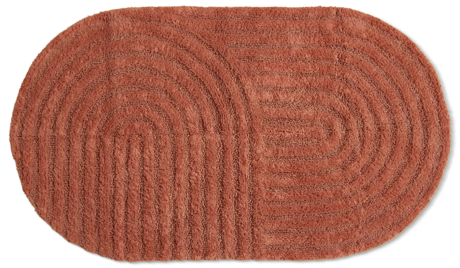 Ovaler badezimmerteppich - Embla (terrakotta)