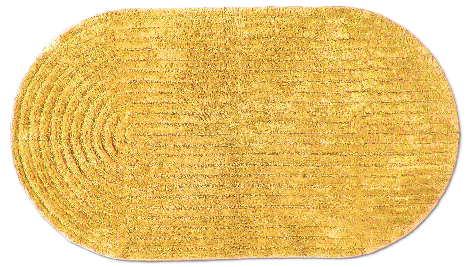 Tapis de salle de bain ovale - Evena (jaune)