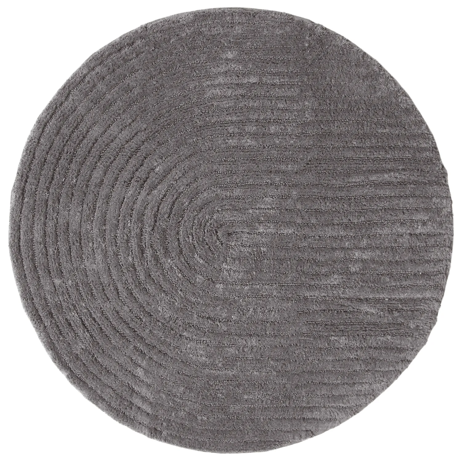 Tapis de salle de bain rond - Evena (gris foncé)