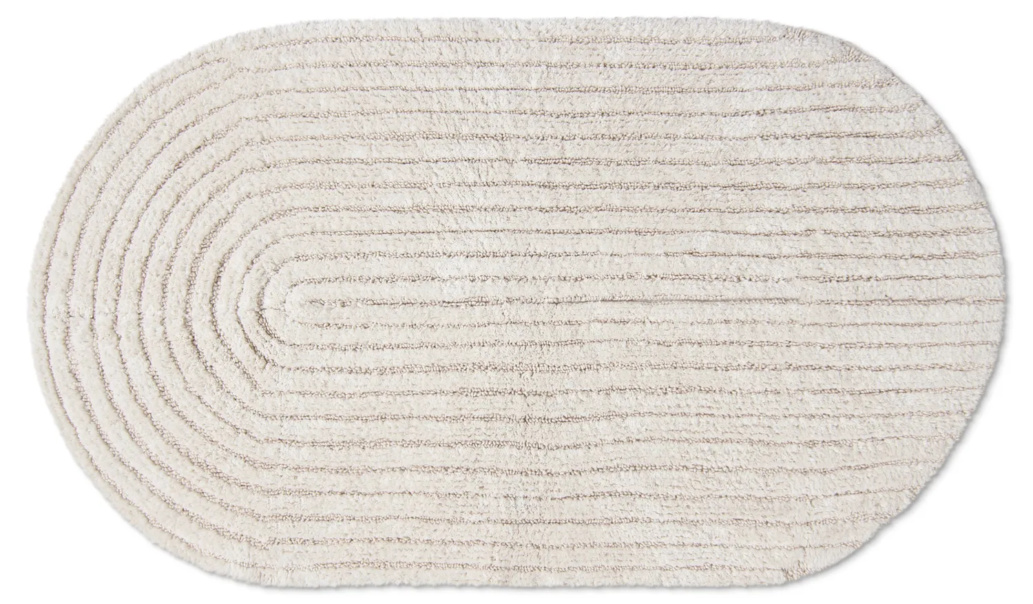 Ovaler badezimmerteppich - Evena (cremefarben)