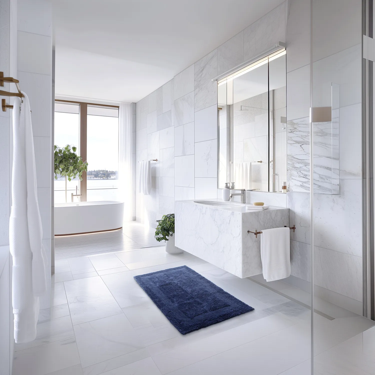 Badezimmerteppich - Nila (blau)