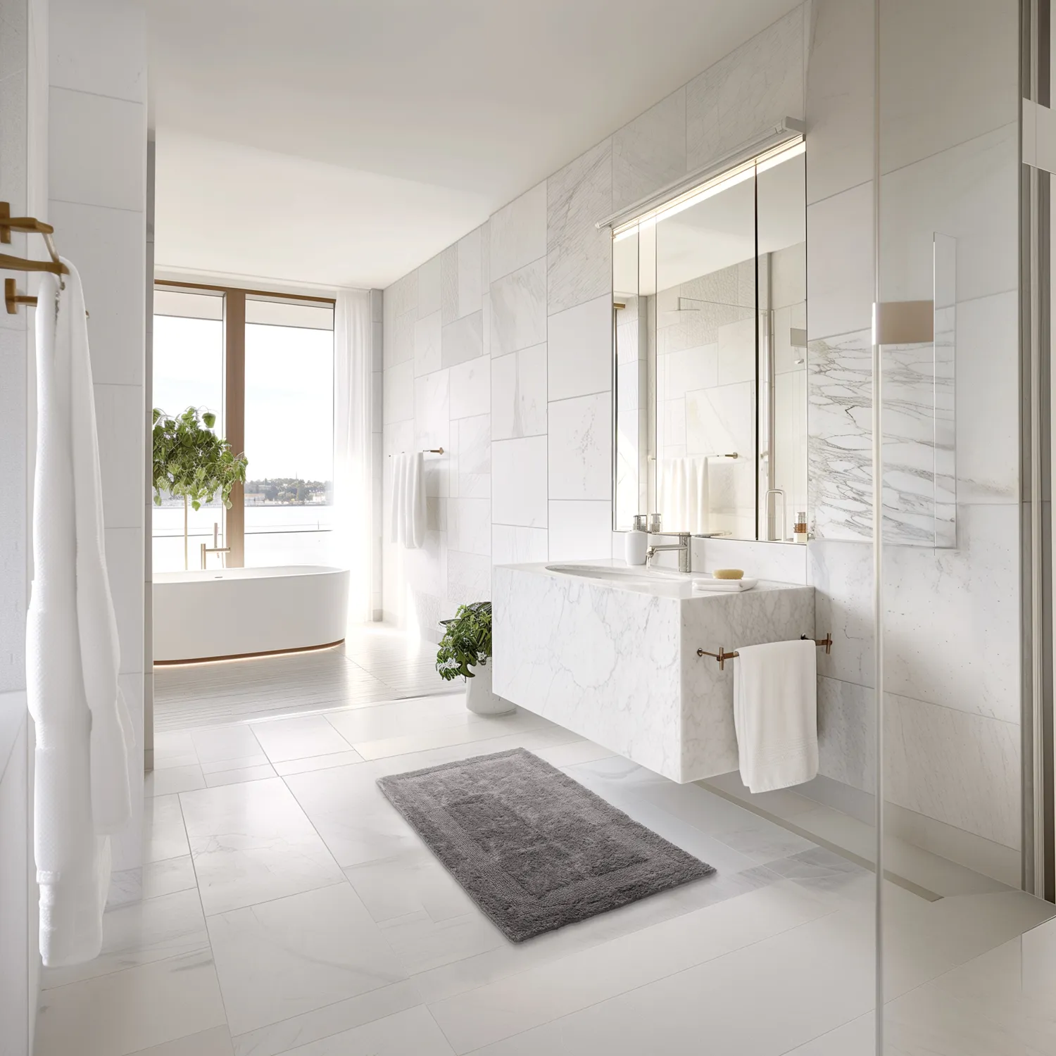 Tapis de salle de bain - Nila (gris foncé)