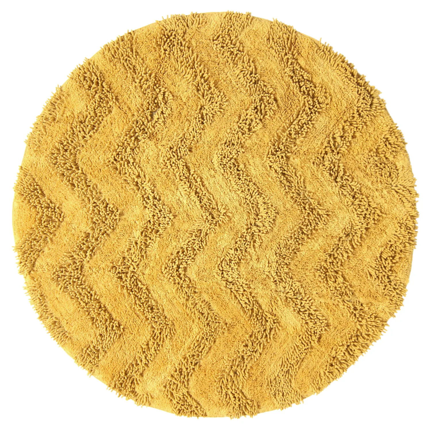Tapis de salle de bain rond - Tressa (jaune)