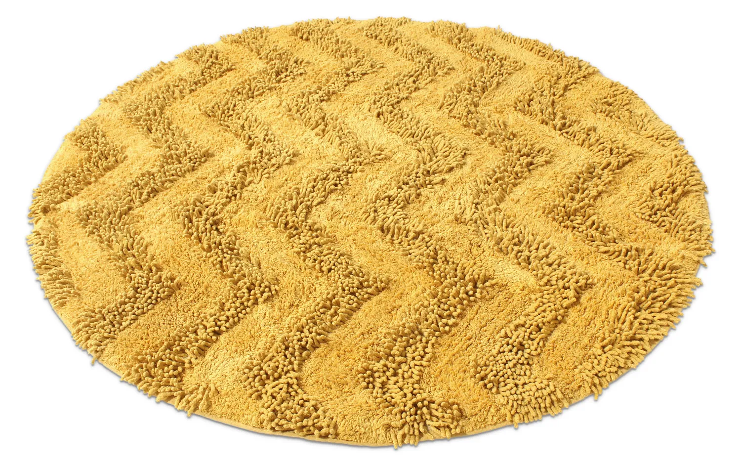 Tapis de salle de bain rond - Tressa (jaune)