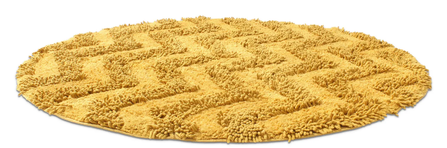 Tapis de salle de bain rond - Tressa (jaune)