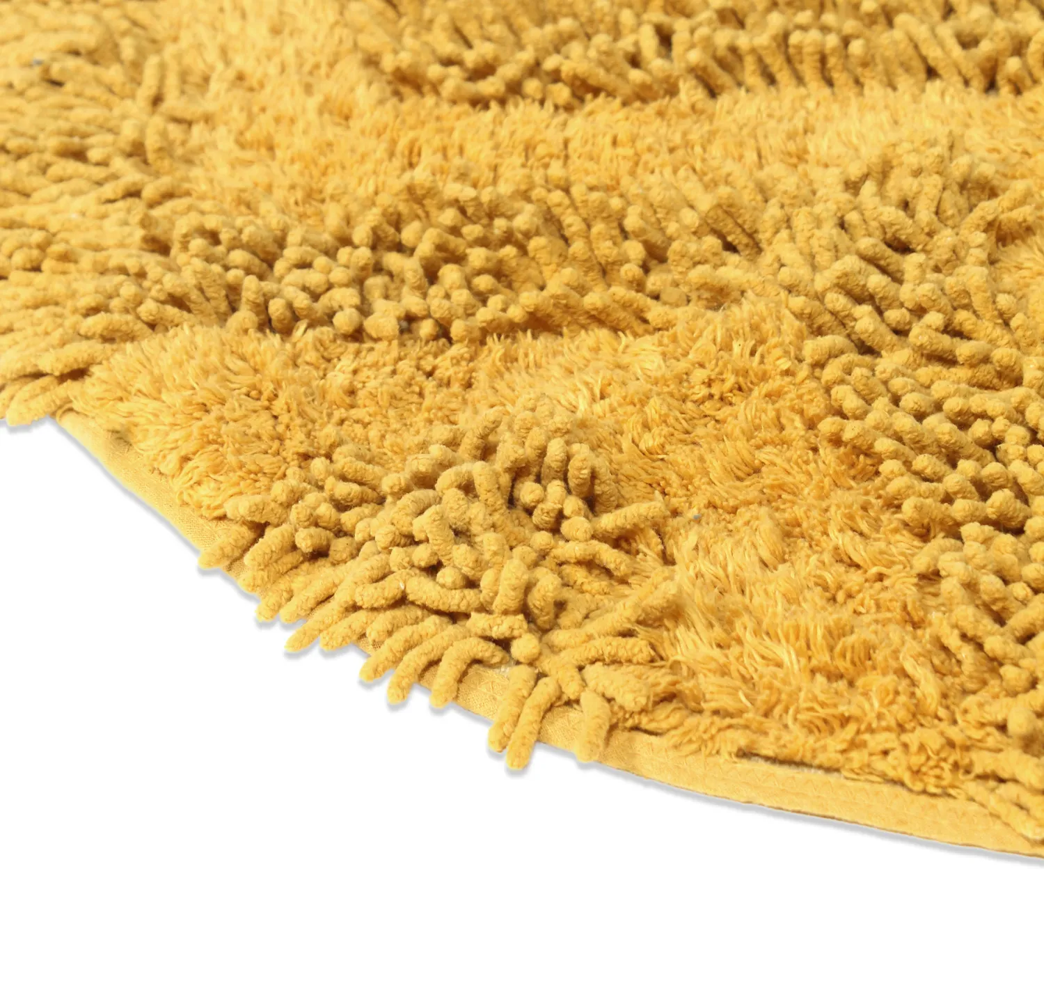 Tapis de salle de bain rond - Tressa (jaune)