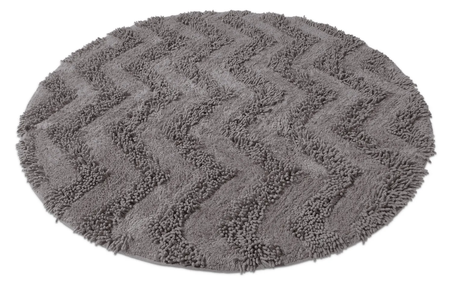 Tapis de salle de bain rond - Tressa (gris foncé)