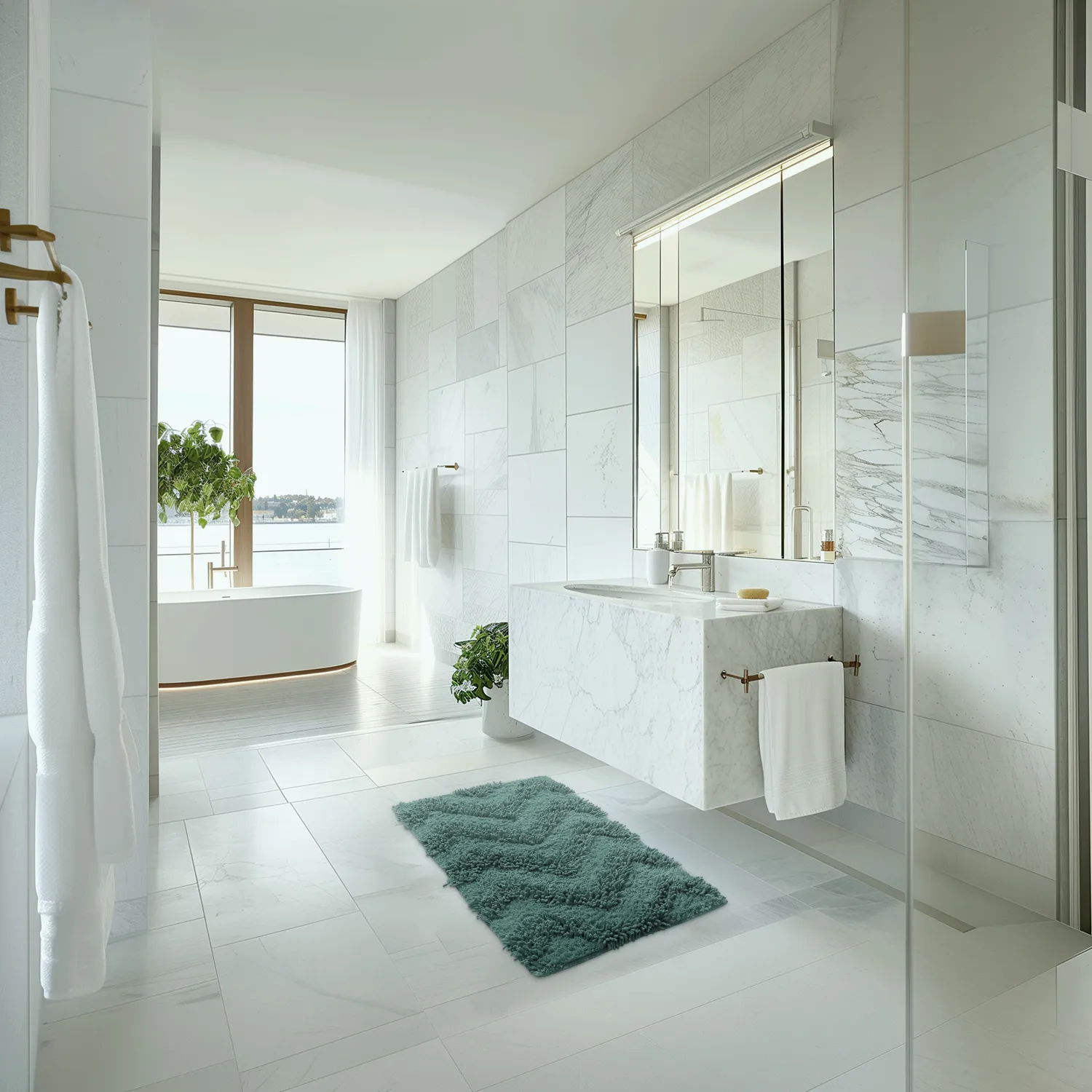 Badezimmerteppich - Tressa (dunkelgrün)