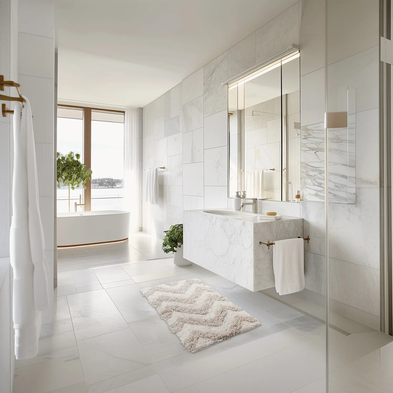 Badezimmerteppich - Tressa (cremefarben)