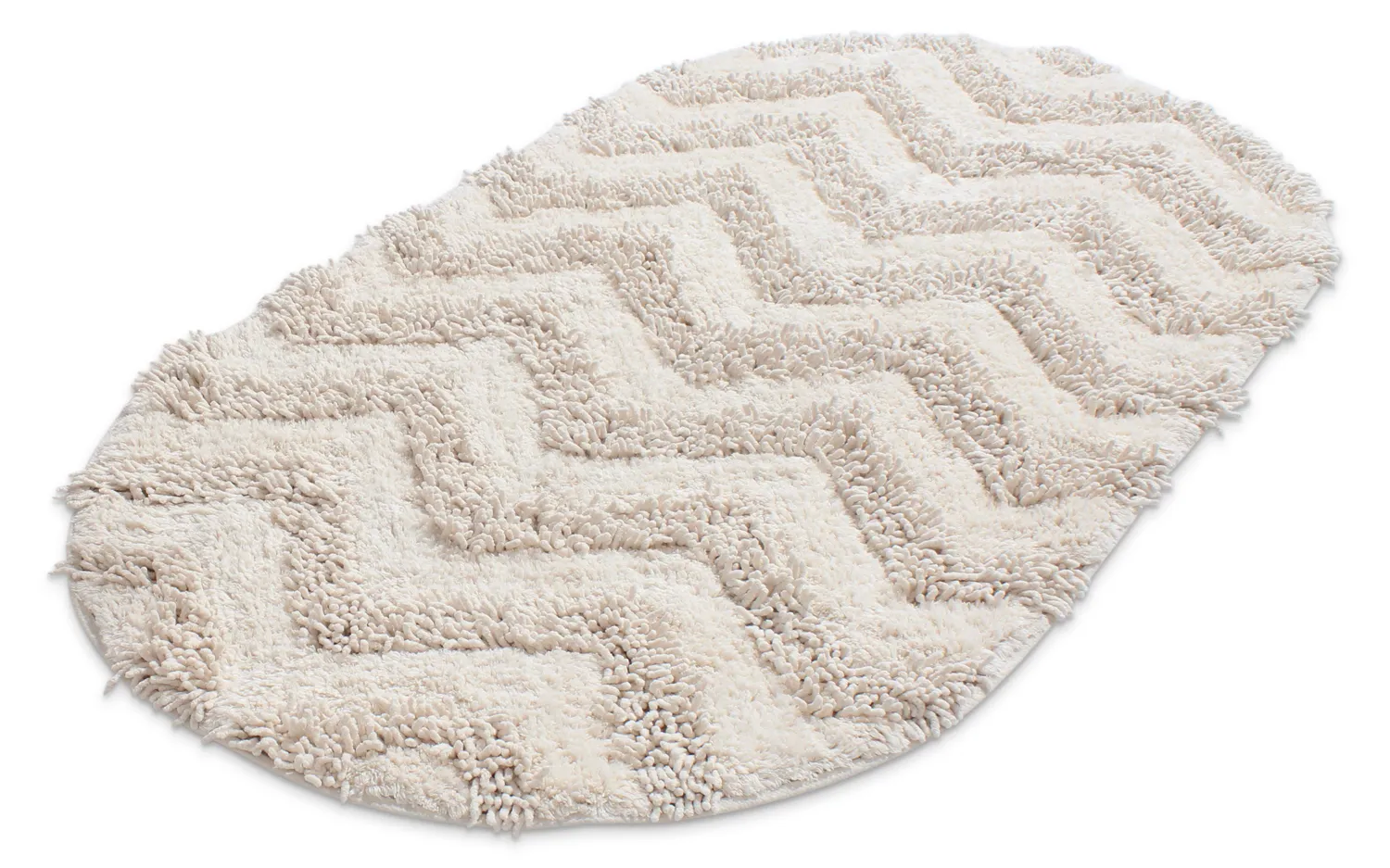Ovaler badezimmerteppich - Tressa (cremefarben)