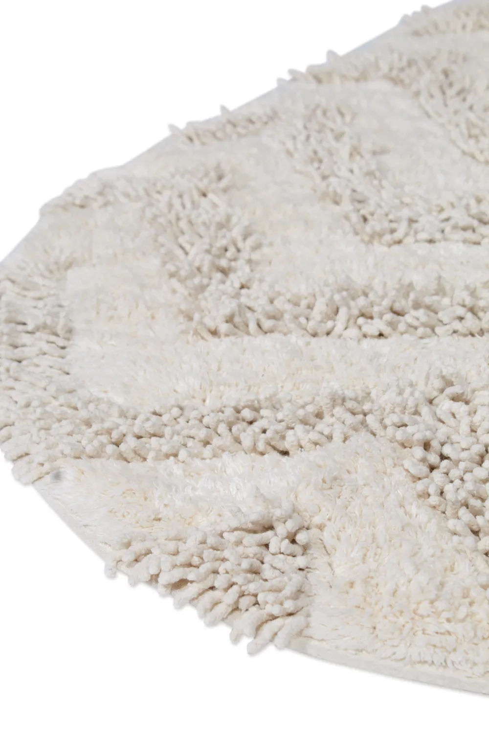Tapis de salle de bain rond - Tressa (blanc cassé)