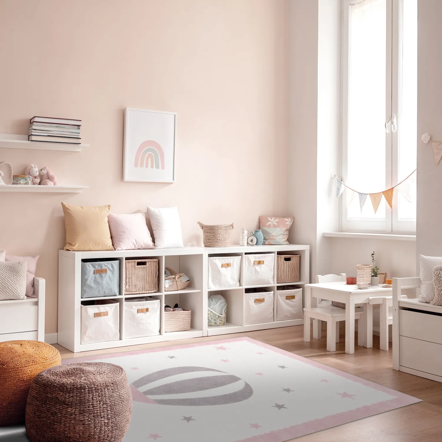 Tapis enfant - Alone Balloon (rose)