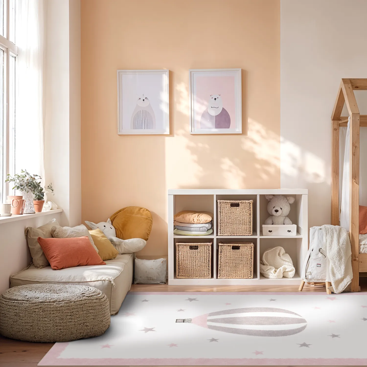 Tapis enfant - Alone Balloon (rose)