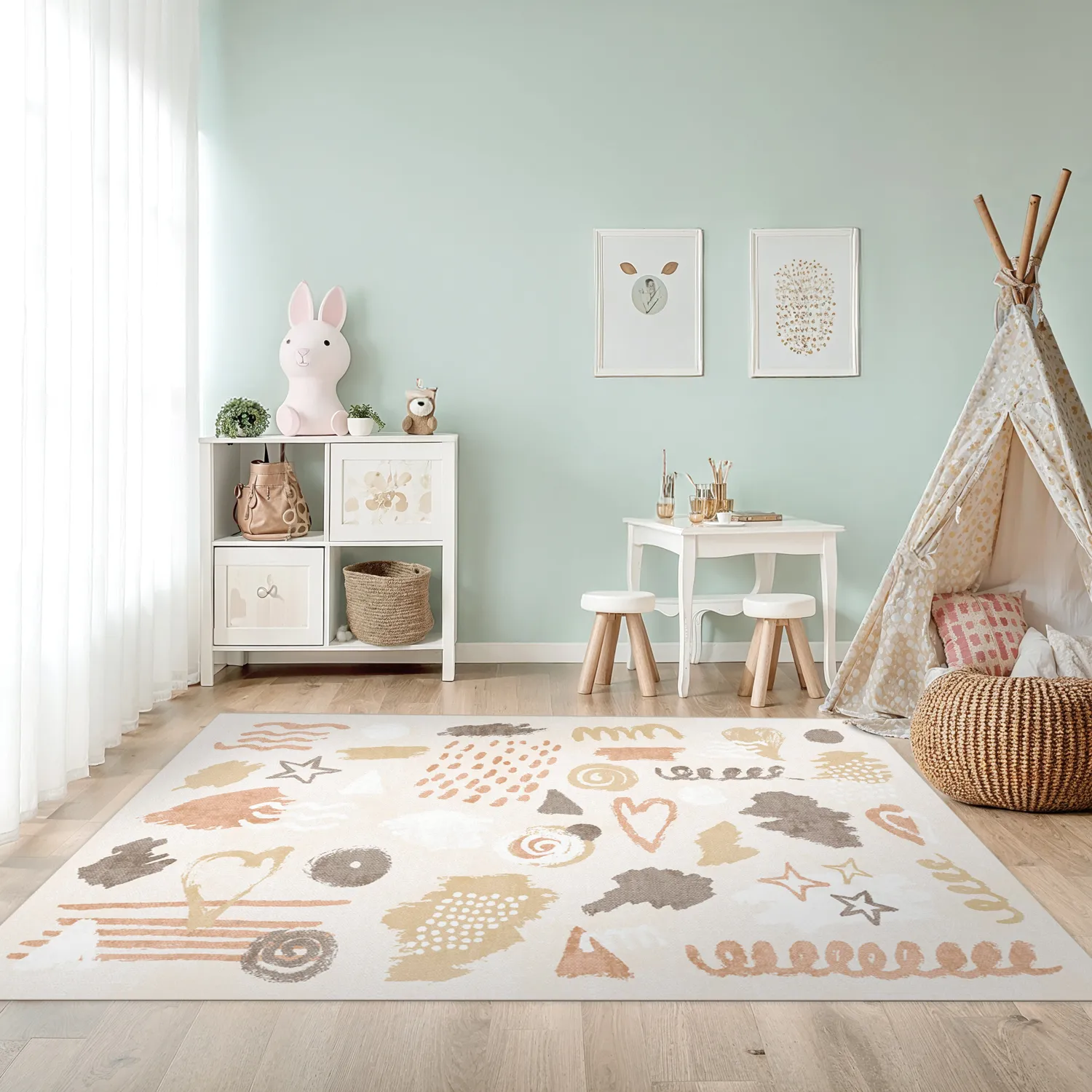Kinderteppich - Ethel (rosa)