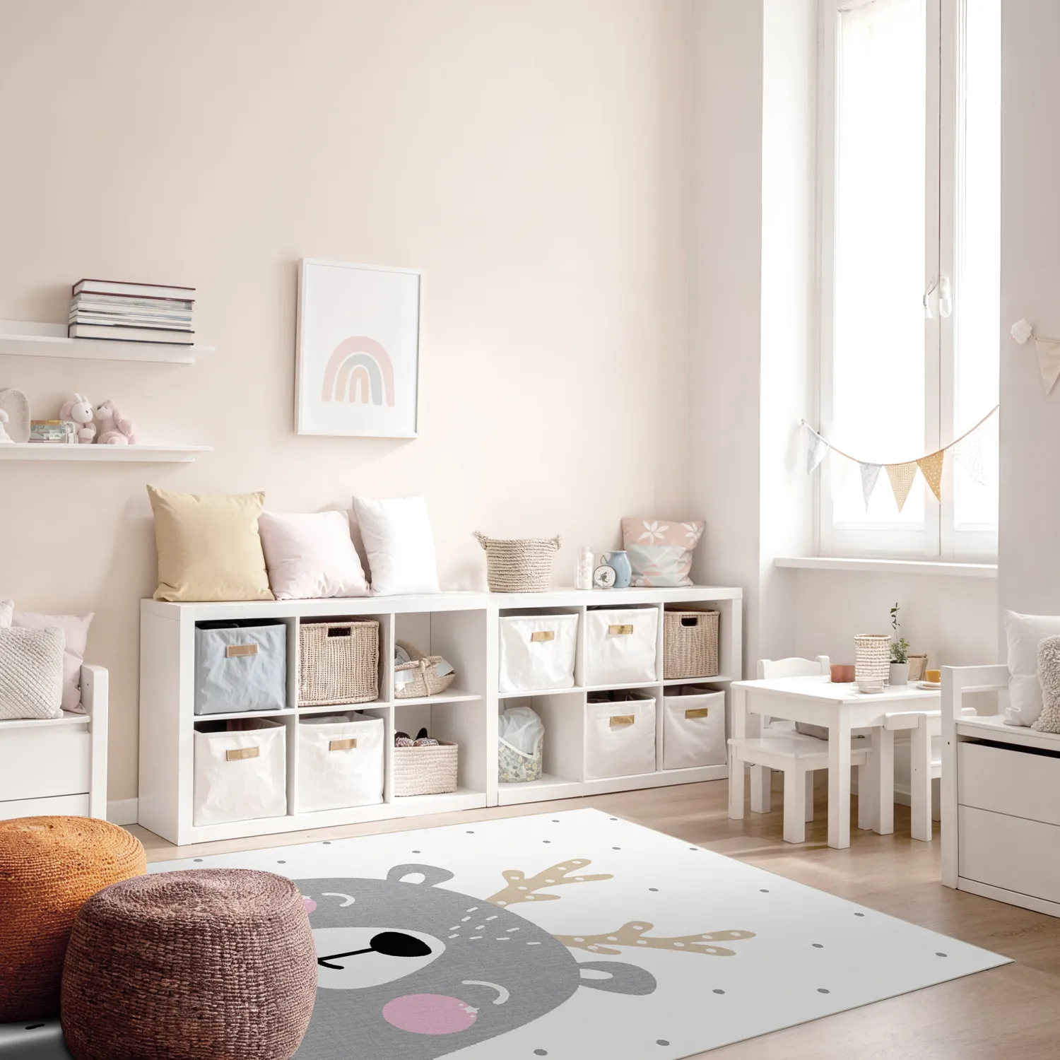 Tapis enfant - Happy Bear (blanc)