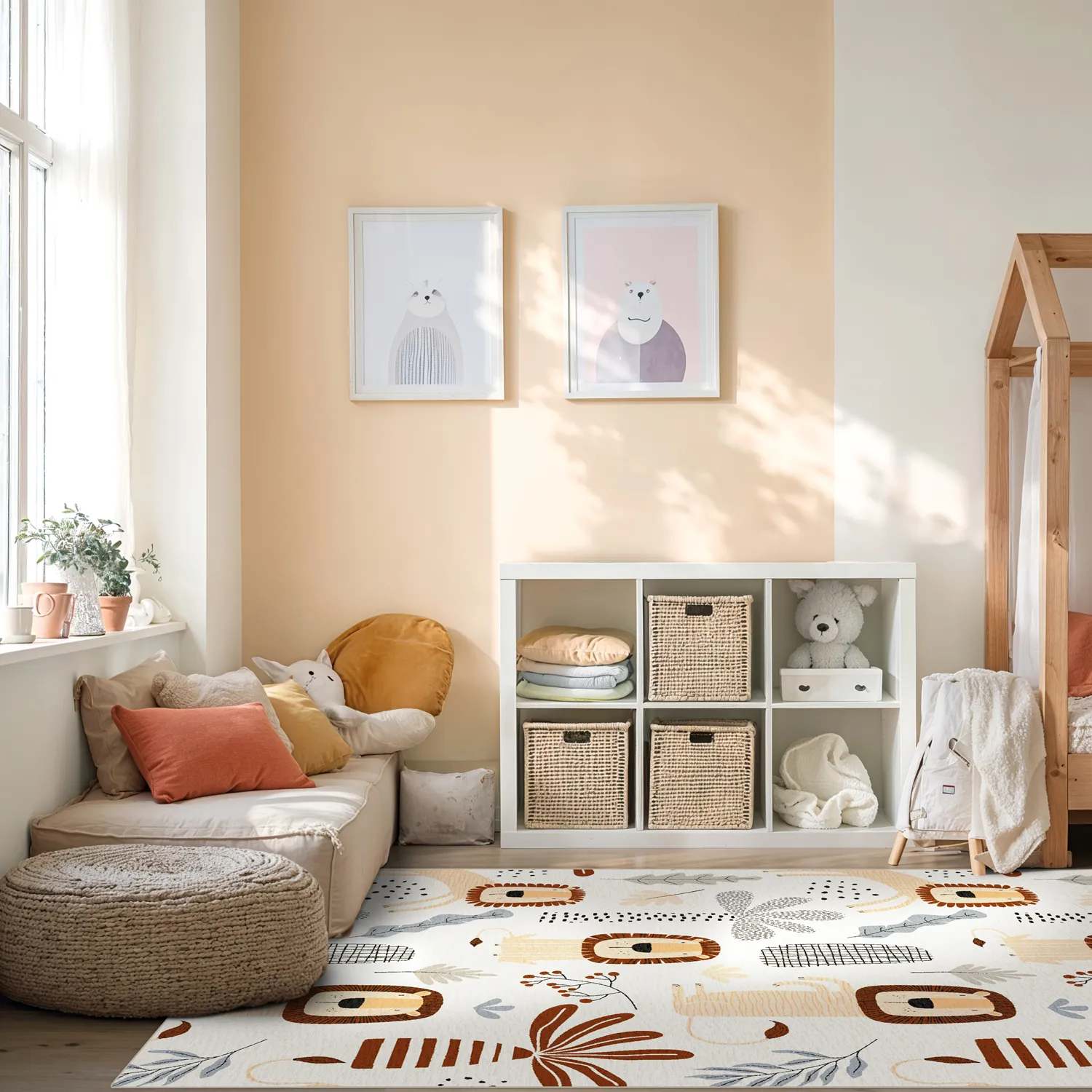 Kinderteppich - Lion Friends (beige)