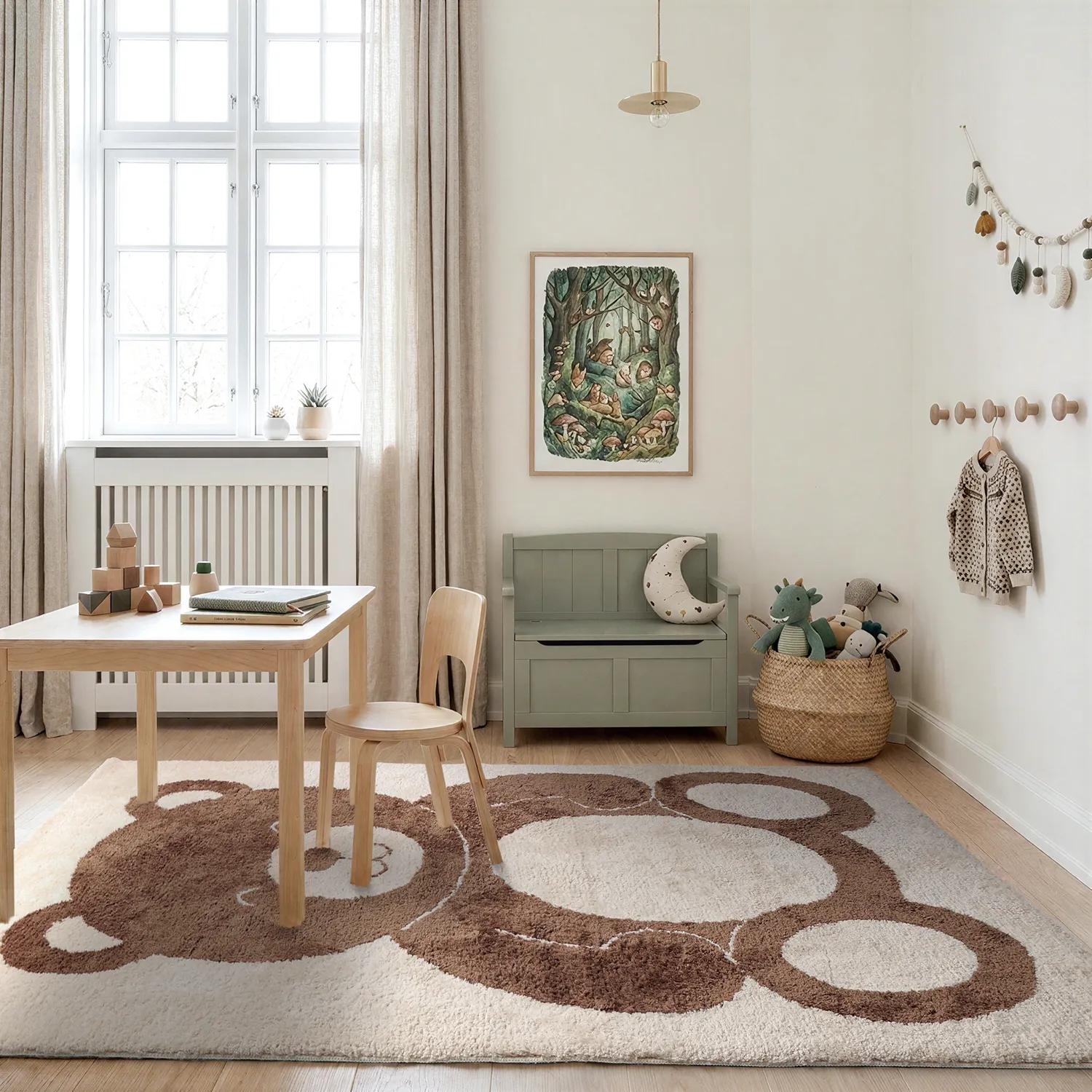 Kinderteppich - Soft Teddybear (creme/braun)
