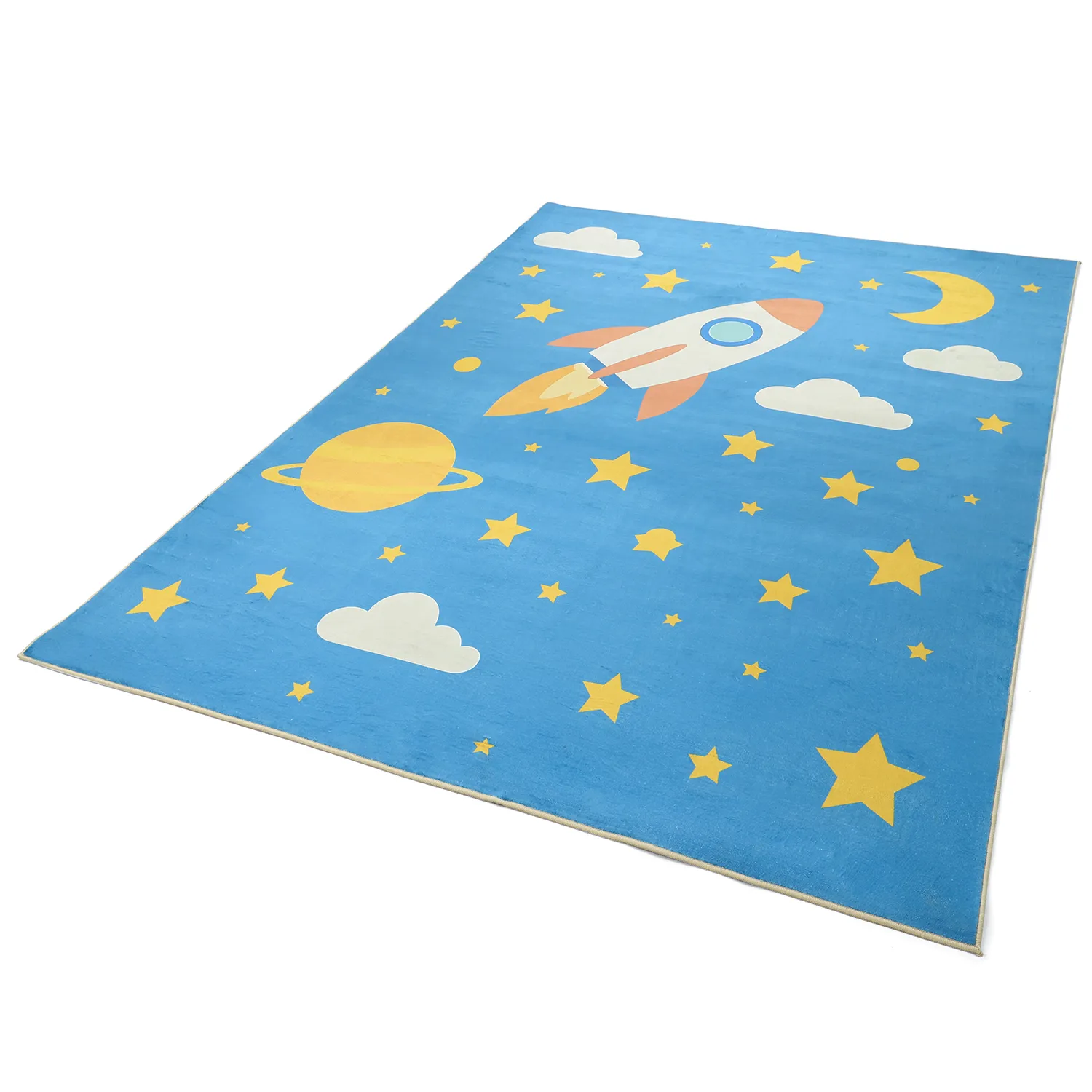 Kinderteppich - Space Rocket (blau)