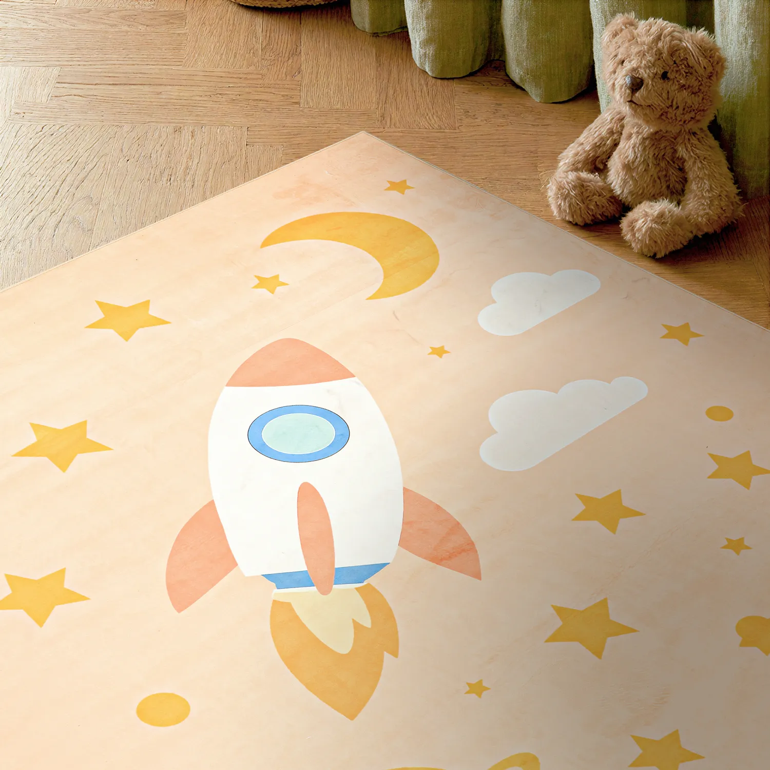 Kinderteppich - Space Rocket (rosa)