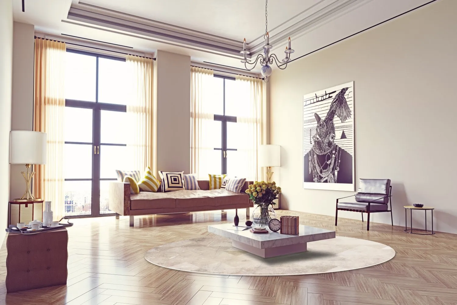 Rund Teppich - Porto (beige)