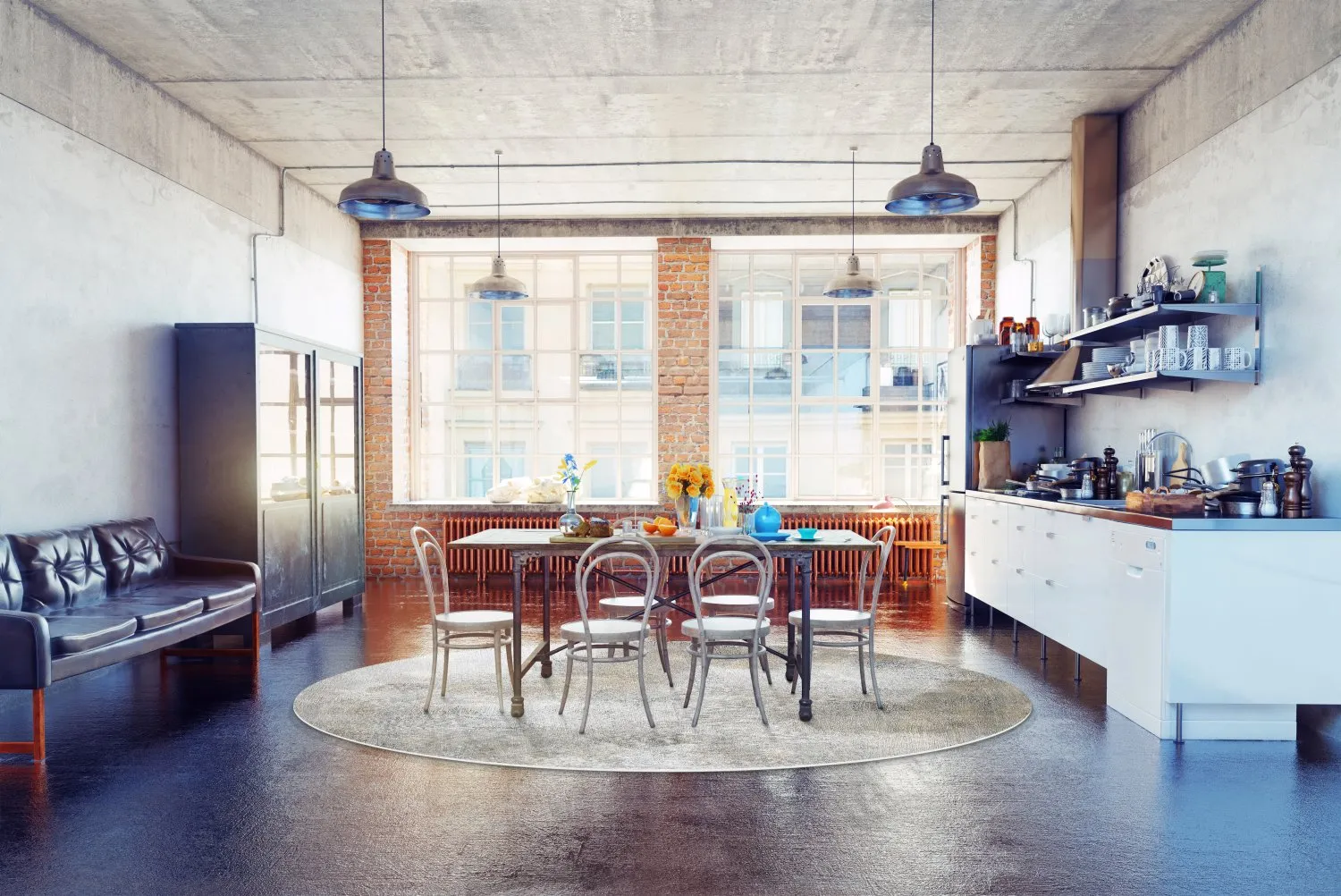 Rund Teppich - Malaga (beige)