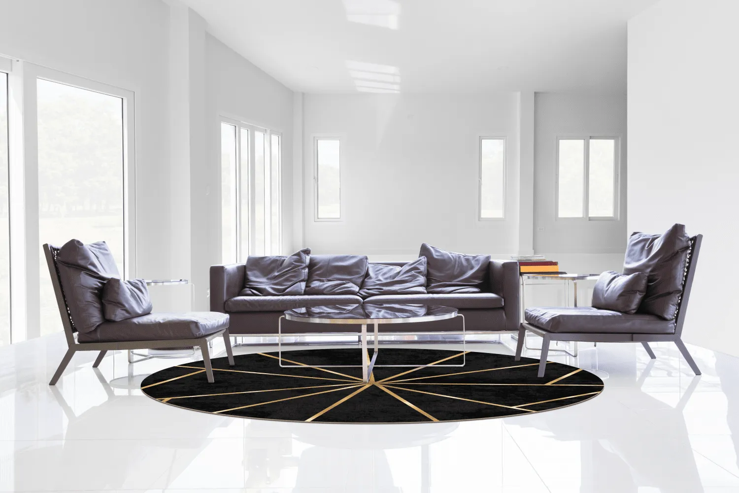 Tapis rond - Bellizzi (noir)