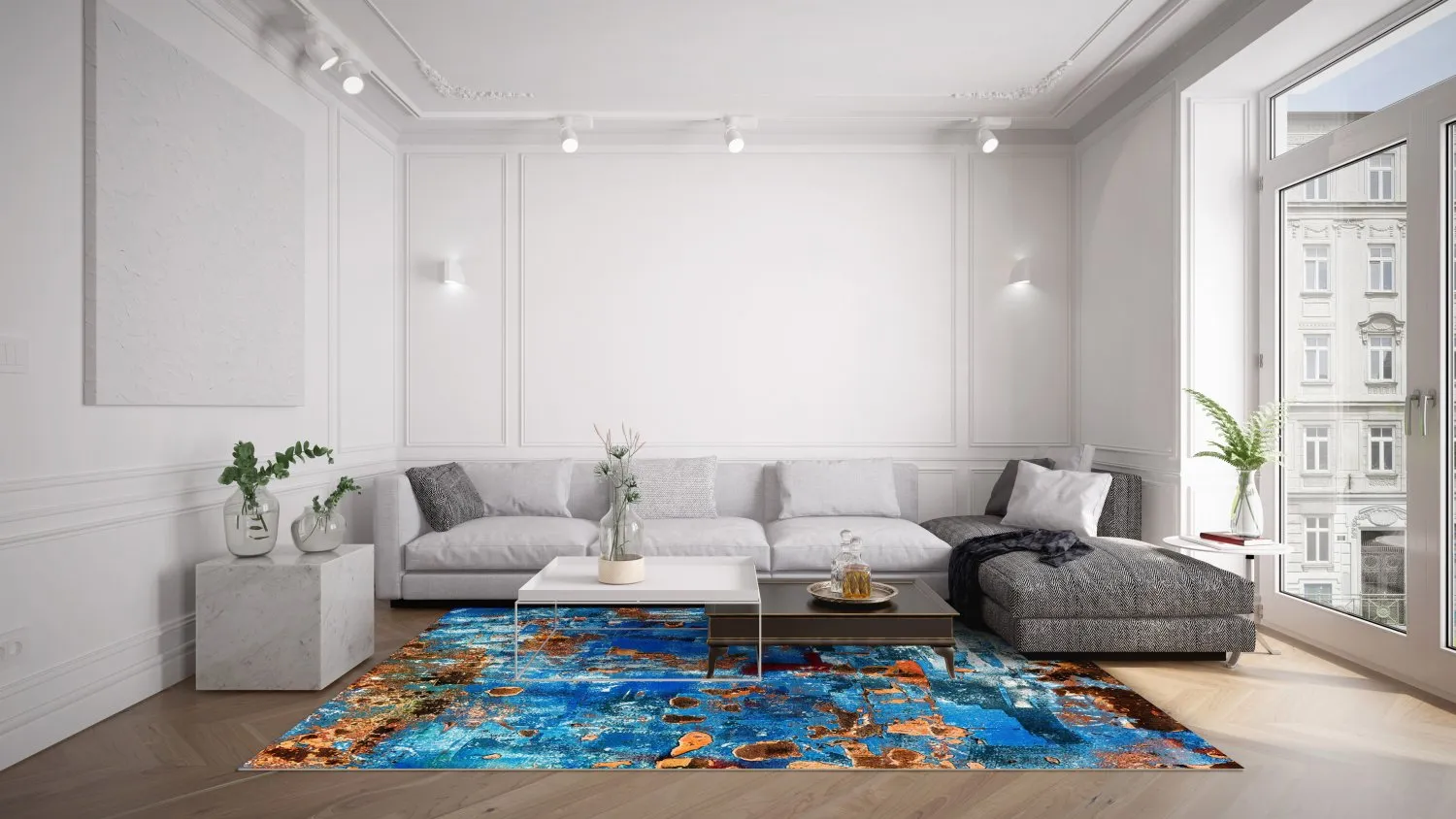 Tapis Wilton - Rillo (bleu)