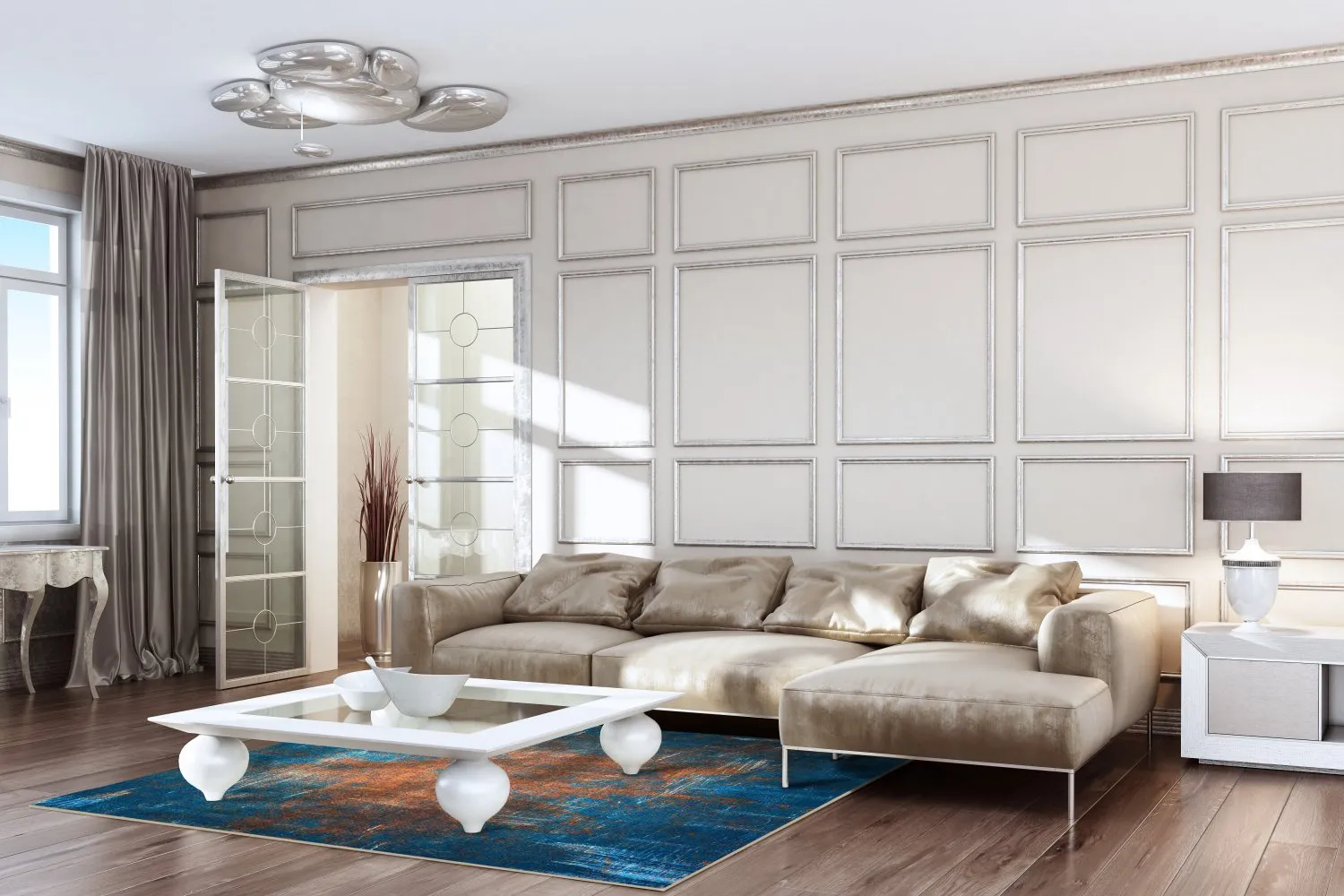 Wilton-Teppich - Tierzo (blau)