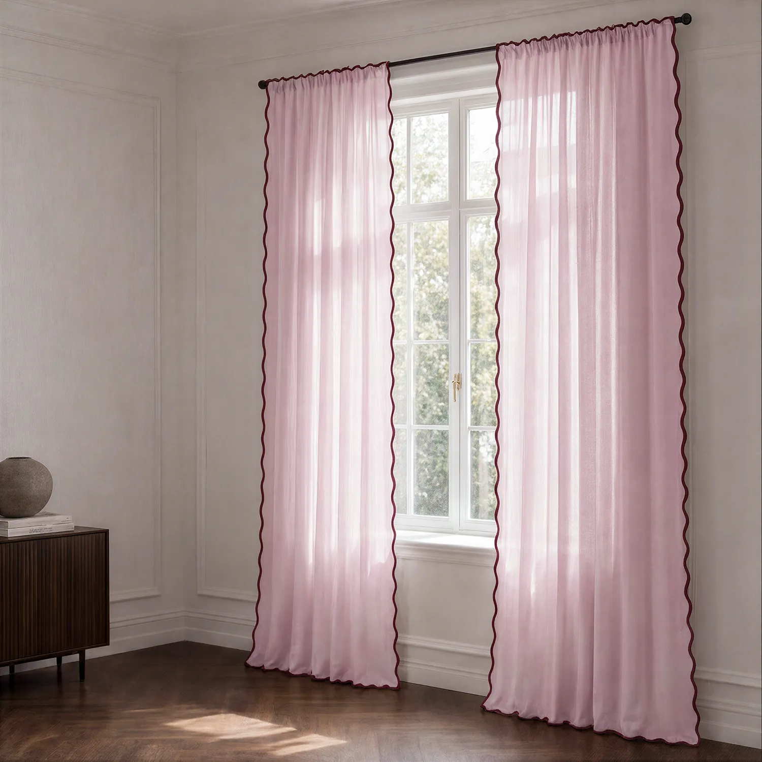 2er-Pack Gardinen - Baumwollgardine Yrsa (rosa)